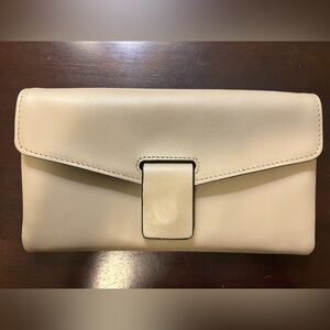 Roots Gray Leather Clutch